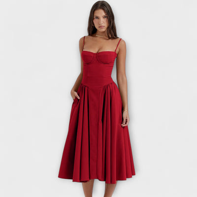 Rosalie - Elegantní bezrukávový korzetový šaty