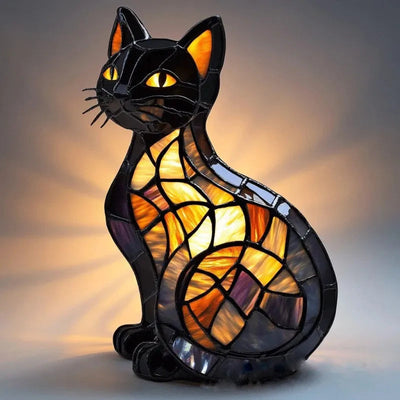 Mira™ | Enchanted Cat Lamp in Colored Glass