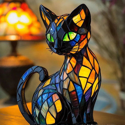 Mira™ | Enchanted Cat Lamp in Colored Glass