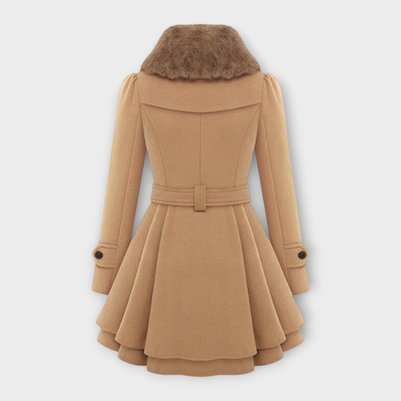 Emma - Elegantní kabát s límcem z umělé kožešiny