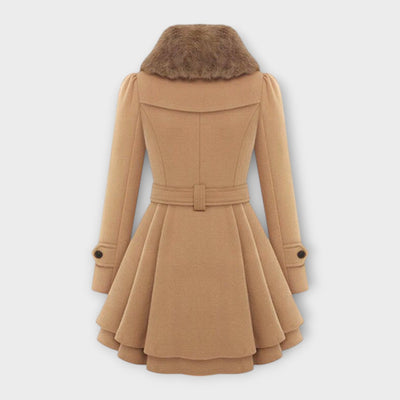 Emma - Elegantní kabát s límcem z umělé kožešiny