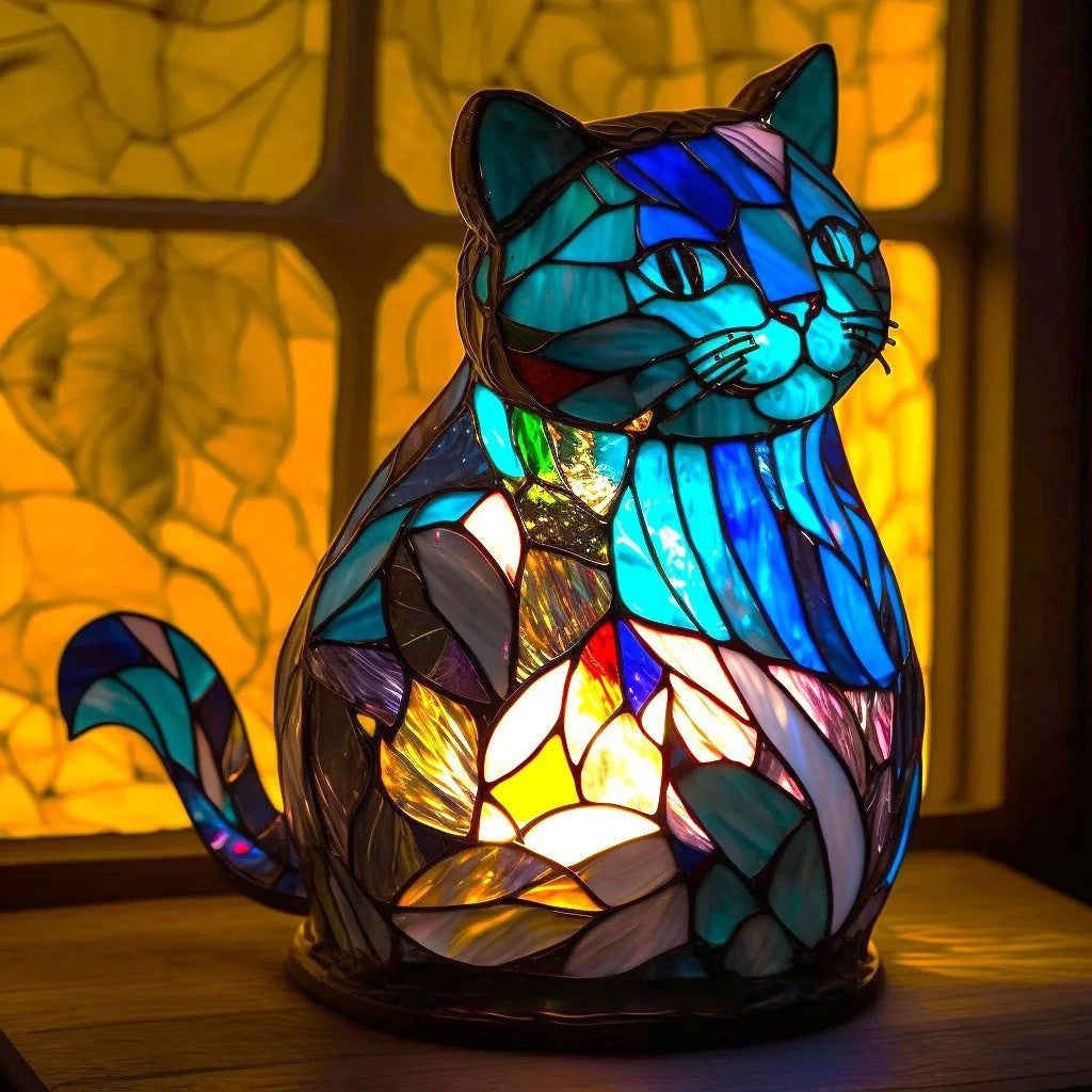 Nala | Magical Cat Lamp in Colored Glass