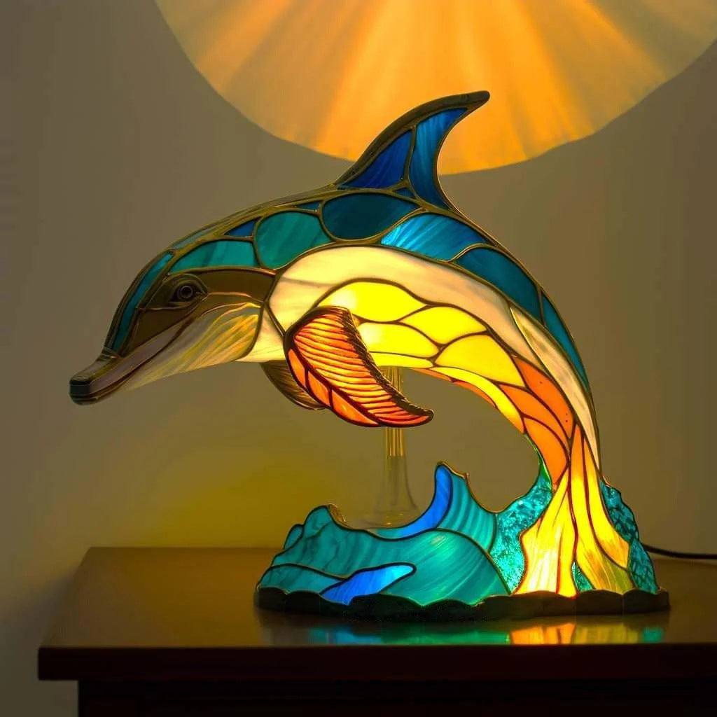 Flip | Dolphin Lamp Magic in Colored Glass