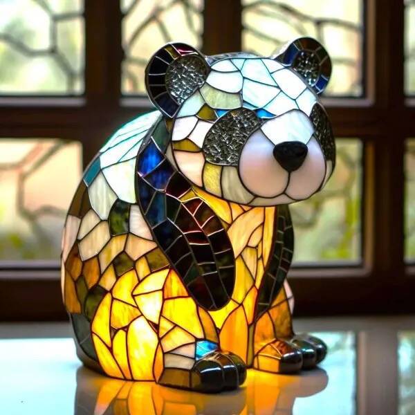 Pandaou | Panda Lamp Magical in Colored Glass