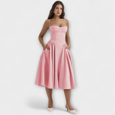 Rosalie - Elegantní bezrukávový korzetový šaty